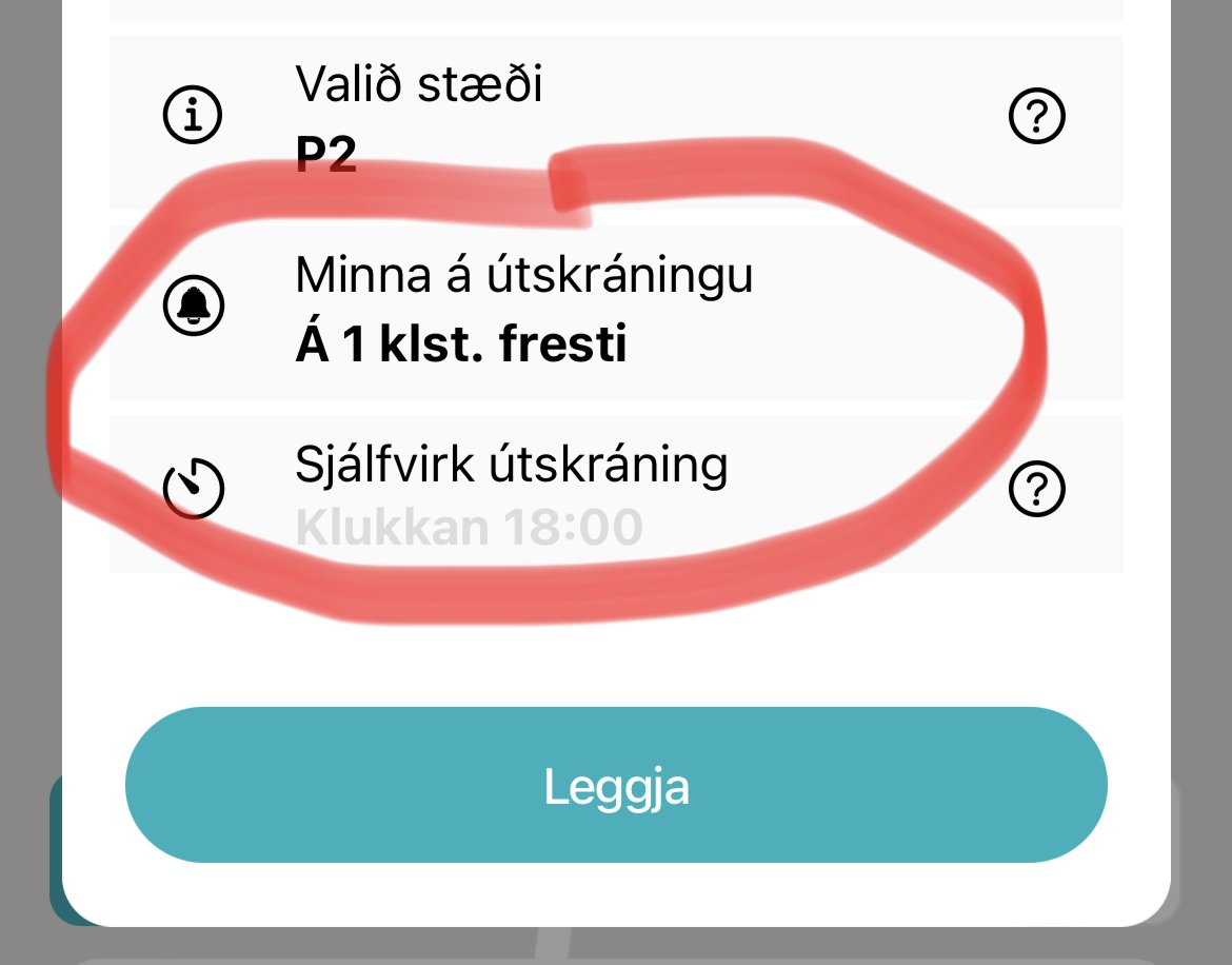 finnsson's tweet photo. @andresjons Næst þegar þú skráir þig í stæði þá mæli ég með að þú stillir á áminningu eða sjálfvirka útskráningu. https://t.co/CEoPGLQnWp