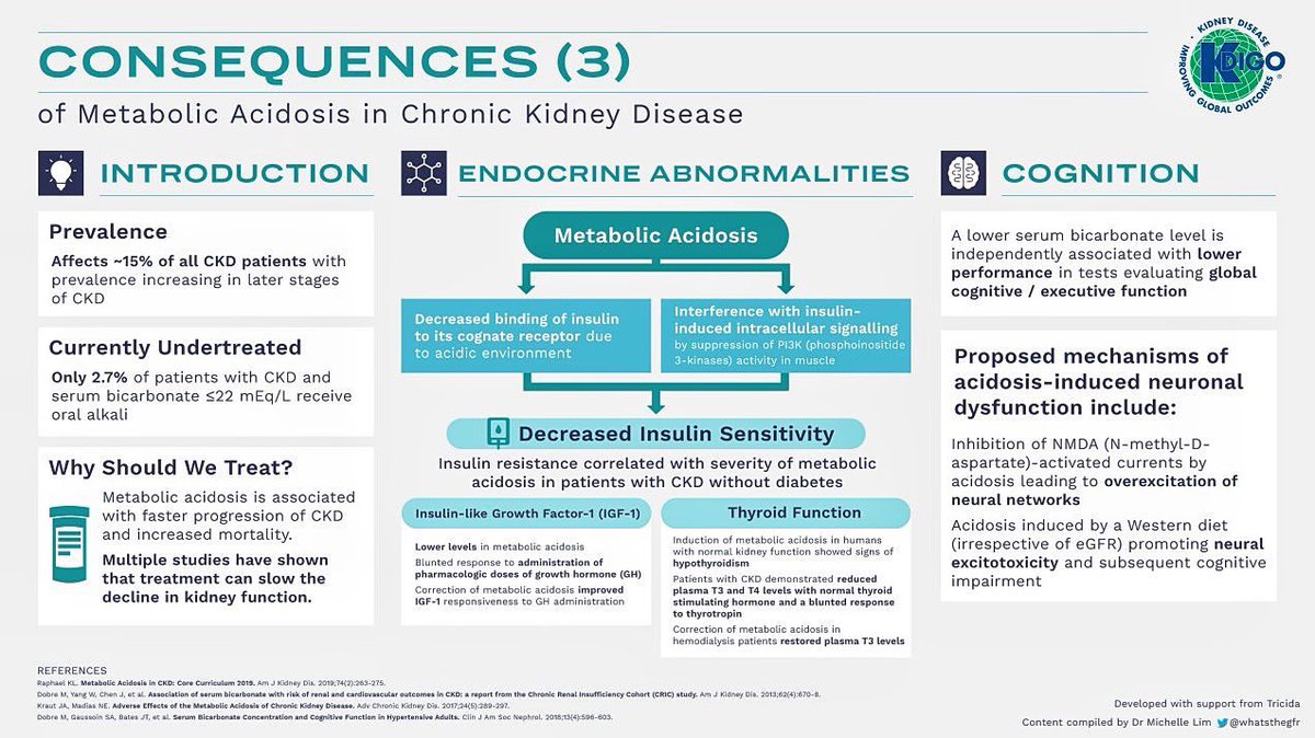 Innov_Medicine's tweet photo. Metabolic acidosis in Chronic Kidney Disease

@goKDIGO #MedEd #Medtwitter #FOAMed #CKD #Nephpearls #Renal #medstudenttwitter