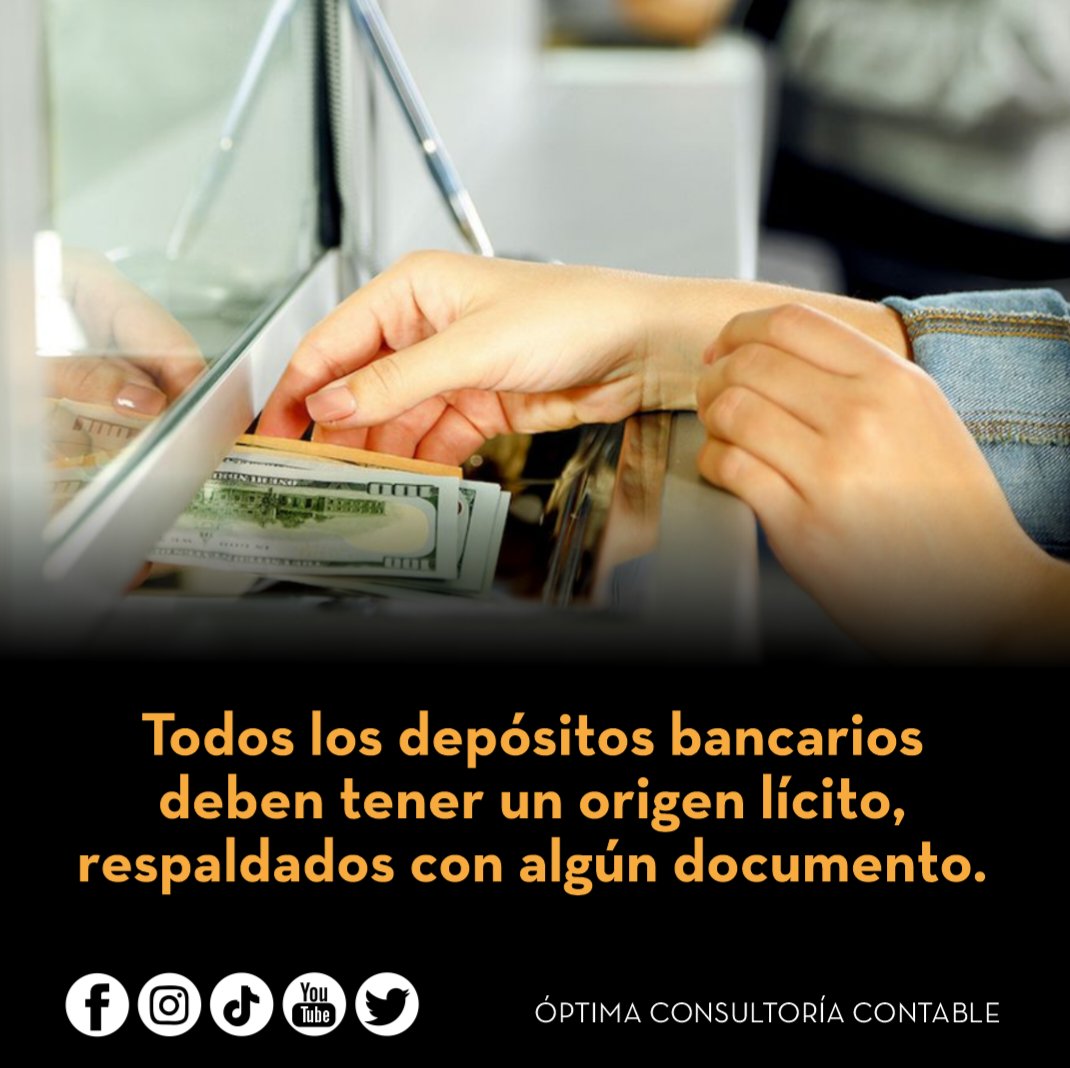 Optima_Contable's tweet image. ¡Para recordar!
Los comerciantes respaldan las transferencias o depósitos  de sus clientes con las respectivas facturas de ventas.
#depositosbancarios #bancos