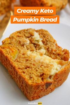 Keto Pumpkin Bread with a Cream Cheese Stuffing - absolutely delicious! Free Keto Diet Recipes 👉 bit.ly/ketodiet411 #ketogenic_diet #ketodiet #ketosis #low_carb #ketolife #keto_recipes