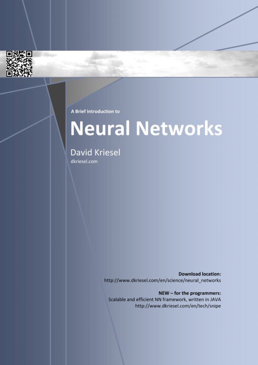Download 244-page PDF “Introduction to #NeuralNetworks”
dkriesel.com/en/science/neu… via <a href="/MikeE_3_14/">Mike Erlihson, Math PhD, AI</a> 
————
#BigData #DataScience #AI #Algorithms #MachineLearning #DeepLearning