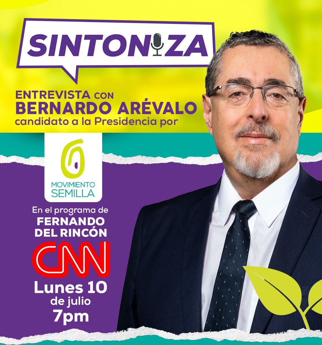 msemillagt's tweet photo. Esta noche no se pierdan la entrevista de nuestro candidato presidencial @BArevalodeLeon en #ConclusionesCNN con @soyfdelrincon a las 7:00 PM, sintonizalo por el canal del sistema de cable de tu localidad. #EnLasUrnasNoEnLasCortes. #NuncaRendirse. https://t.co/PnzdOtDlam