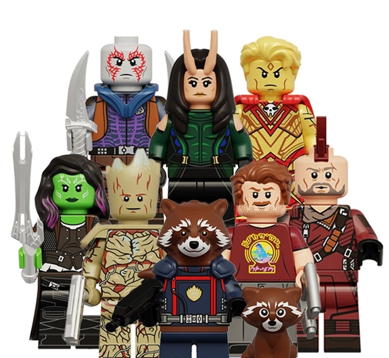 Excited to share the latest addition to my #etsy shop: Guardians of the galaxy minifigure set of 8pcs custom building blocks bundle etsy.me/3D6CD0F #guardiansgalaxy #lego #minifigure #groot #starlord #babygroot #marvel #actiontoys #toys