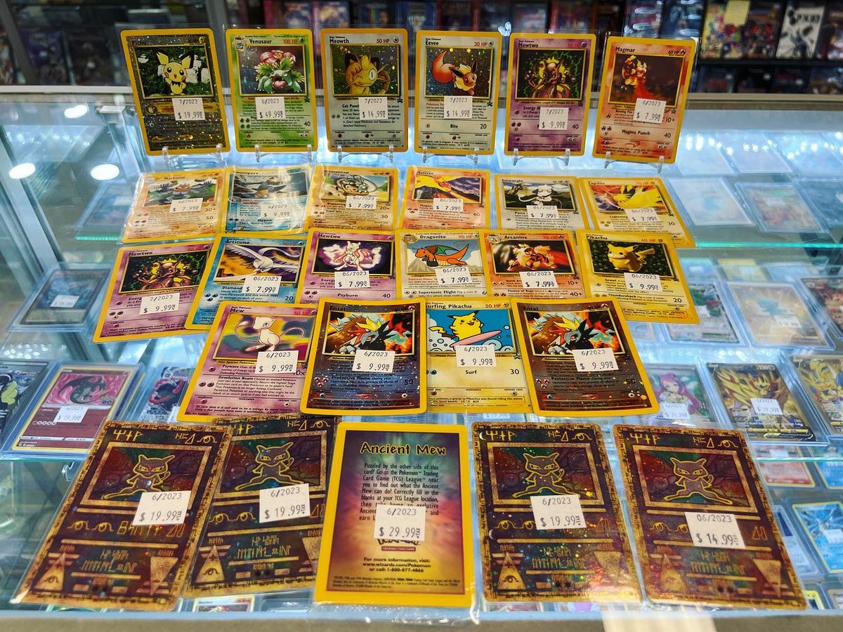 RetroReplaymd's tweet photo. The Pokémon cards keep coming! They are also going quick! Even more Pokémon cards in stock! #pokemon #pokemoncards #pokemoncommunity #pokemontcg #pokemoncollector #gottacatchemall #legendarycollection #wotc #wizardsofthecoast #expokemon #videogames #gamestore #retroreplaybelair https://t.co/9rcyJ3Dseg