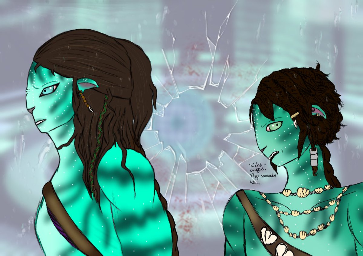Artyarttown's tweet photo. Since I‘m a stoopid skxawng and forgot to post my art here, here you have my art I did so far! Rické and Kur’rá his buddy! After Rické’s sister‘s de@th. They visited the sky people. 
#digitalart #atwow #oc https://t.co/XI500N4ru7