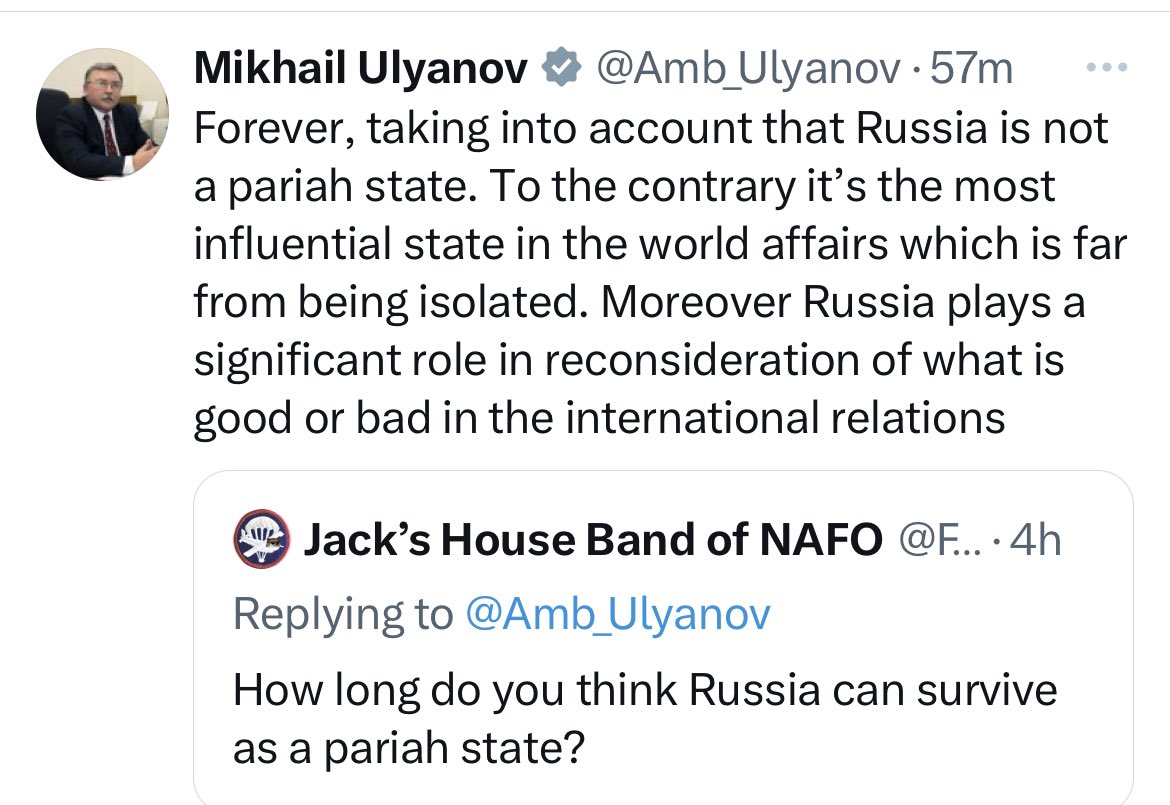 For the record: Russian diplomats are arguing over 🇷🇺 great power status with cartoon dogs online accounts. Literally, cartoon dogs. 

This is for history books, ladies and gentlemen. ⬇️