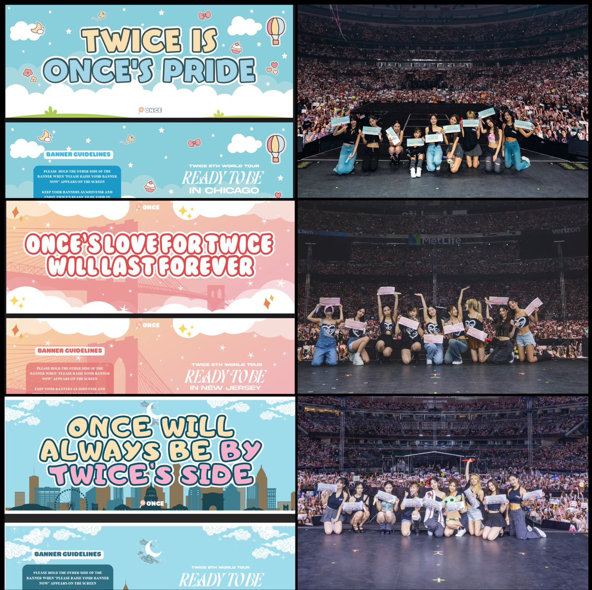 TFVUnion's tweet photo. Here are the complete banners we designed for the #TWICE_5TH_WORLD_TOUR in North America! Thank you @LiveNationKpop! It was a pleasure working with you 🫶🏻 Despite the time difference, we made it work 😂

More soon 🫣😉

#TWICE @JYPETWICE https://t.co/58Q6WBLsMl