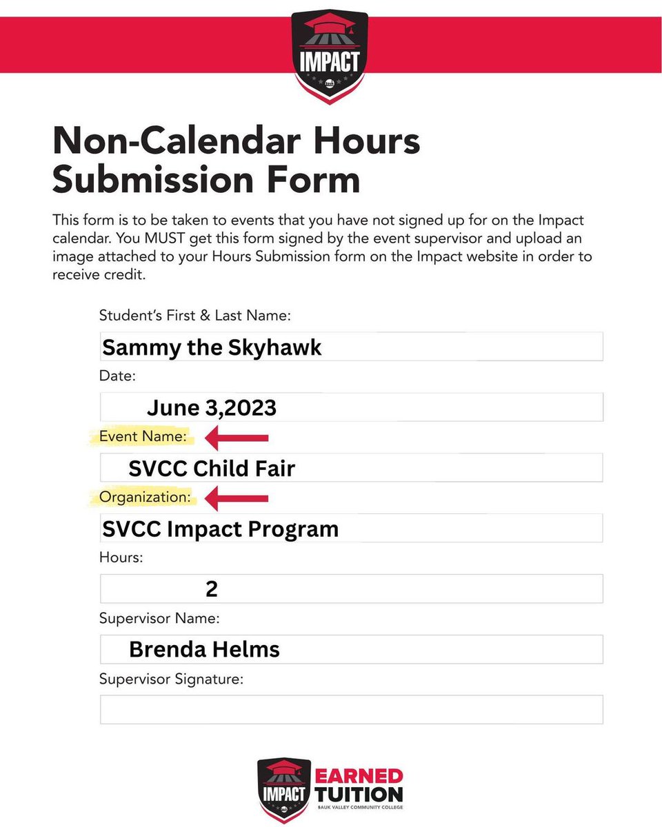 uw_whiteside's tweet photo. We love the Feed the Children SVCC Impact Volunteers!
In order for the SVCC Impact Team to approve your non-calendar volunteer hours, please make sure to provide the organization as well as the event details on the form. Questions? Email impact@svcc.edu! https://t.co/NzkcaonjCg