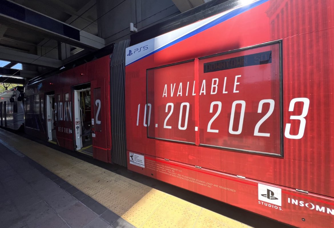 PSnSpideyParody's tweet photo. #MarvelSpiderMan2 Ad train 🚆 #Sony  #InsomGamesCommunity #LiveFromPS5 https://t.co/0HfaaAFu60