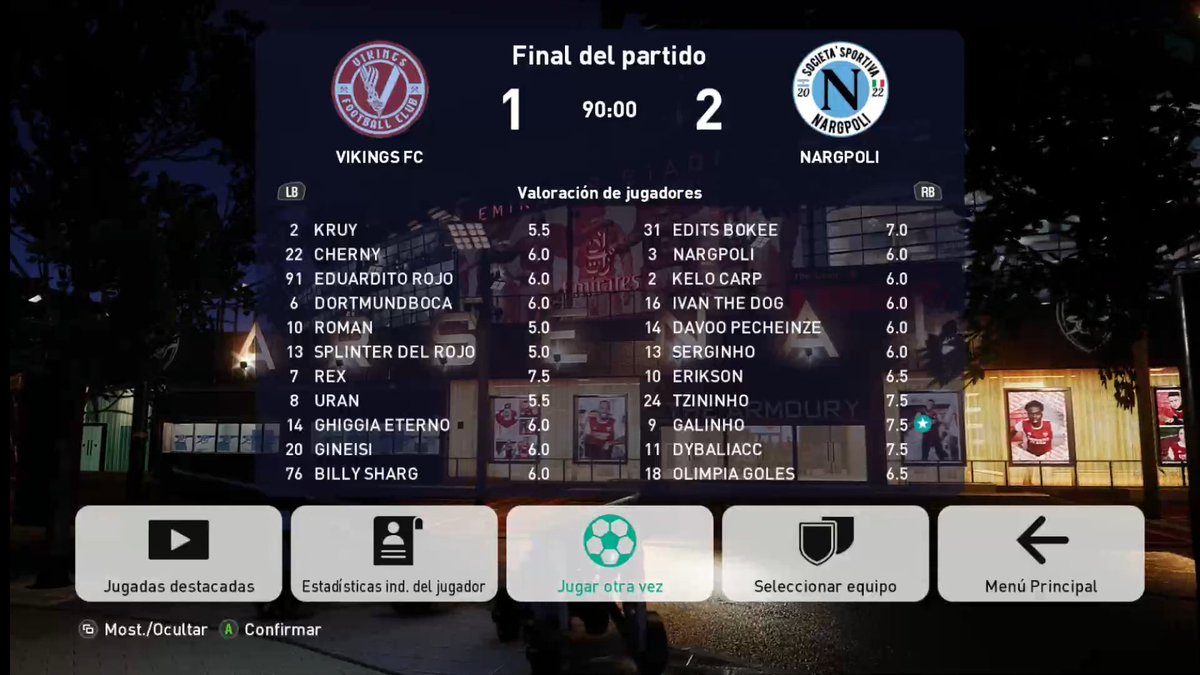 GANÓ NARGPOLI
Victoria por la minima ante Vikings para ganar nuestro tercer partido consecutivo en liga.

⚽ <a href="/Gaichneta/">Dybaliacc🇦🇹</a>
⚽ @leagmzz8(🅰️ @Tzininho)

#ForzaNargpoli 💙🤍💙