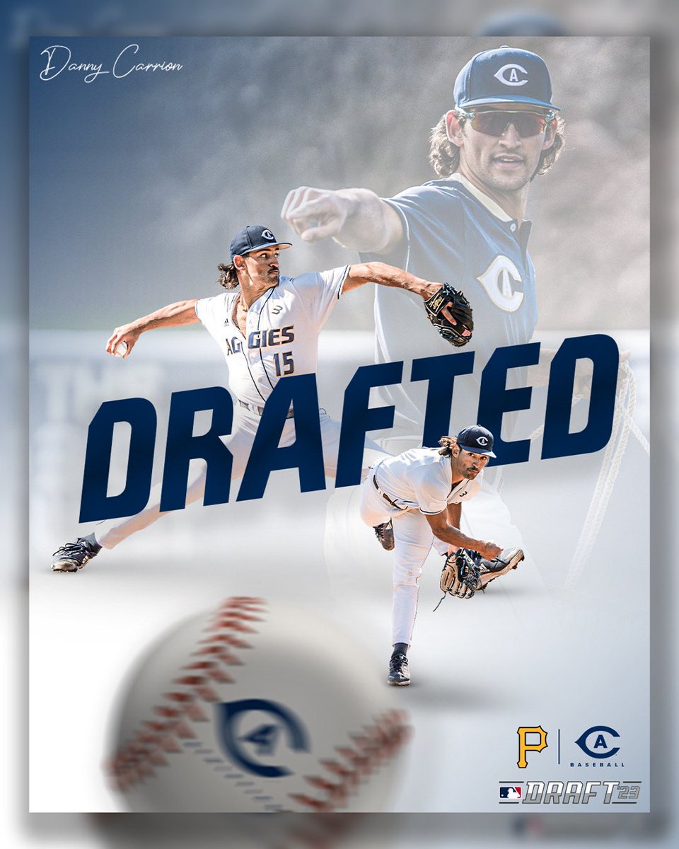 UC Davis Baseball (@ucdavisbaseball) on Twitter photo 𝗞𝗘𝗘𝗣 𝗖𝗔𝗟𝗠 𝗔𝗡𝗗 𝗖𝗔𝗥𝗥𝗜𝗢𝗡
Congrats to Danny Carrion who is headed to the <a href="/Pirates/">Pittsburgh Pirates</a> after being selected in the 9th round of the 2023 MLB Draft!!
#GoAgs | #ProAgs | #RaiseIt 𝗞𝗘𝗘𝗣 𝗖𝗔𝗟𝗠 𝗔𝗡𝗗 𝗖𝗔𝗥𝗥𝗜𝗢𝗡
Congrats to Danny Carrion who is headed to the <a href="/Pirates/">Pittsburgh Pirates</a> after being selected in the 9th round of the 2023 MLB Draft!!
#GoAgs | #ProAgs | #RaiseIt