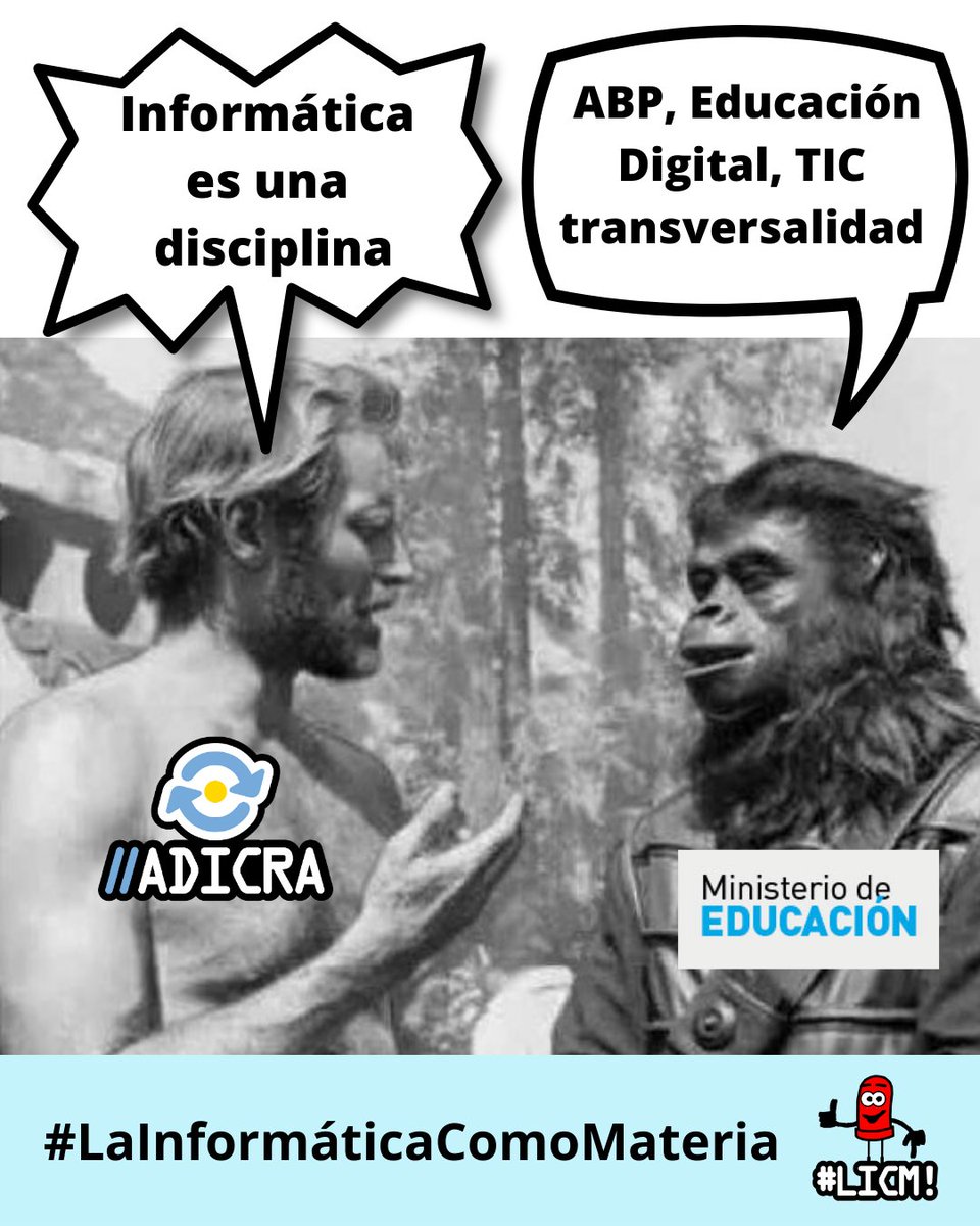 ADICRA's tweet photo. Informática es una disciplina, la herramienta transversal es la computadora.
#ConLaTransversalidadNoAlcanza sigamos impulsando la enseñanza de #LaInformáticaComoMateria en todas las escuelas del país.
#LICMenPrimaria https://t.co/MRs9P9QmbG