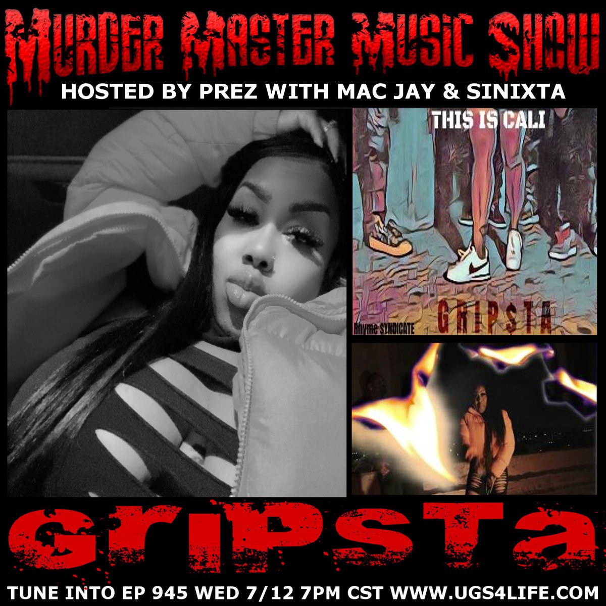 Tune into Ep 945 this Wed w/ <a href="/Grip_sta/">Grip_sta</a> 
at UGS4LIFE. COM 7pm CST
We had a dope convo w/ the very talented 
Gripsta who is the only female member of <a href="/FINALLEVEL/">ICE T</a> Ice-T's Rhyme Syndicate. 
ugs4life.com/episode-945-gr…  
#gripsta #rhymesyndicate #funkygripsta 
#dangerousminds  #realrap