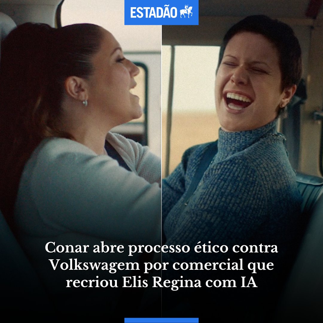 Estadao's tweet photo. Conar abre processo ético contra Volkswagem por comercial que recriou Elis Regina com IA (via @EstadaoCultura) https://t.co/1I8hB9Nkkx https://t.co/0PkrQFAXwl
