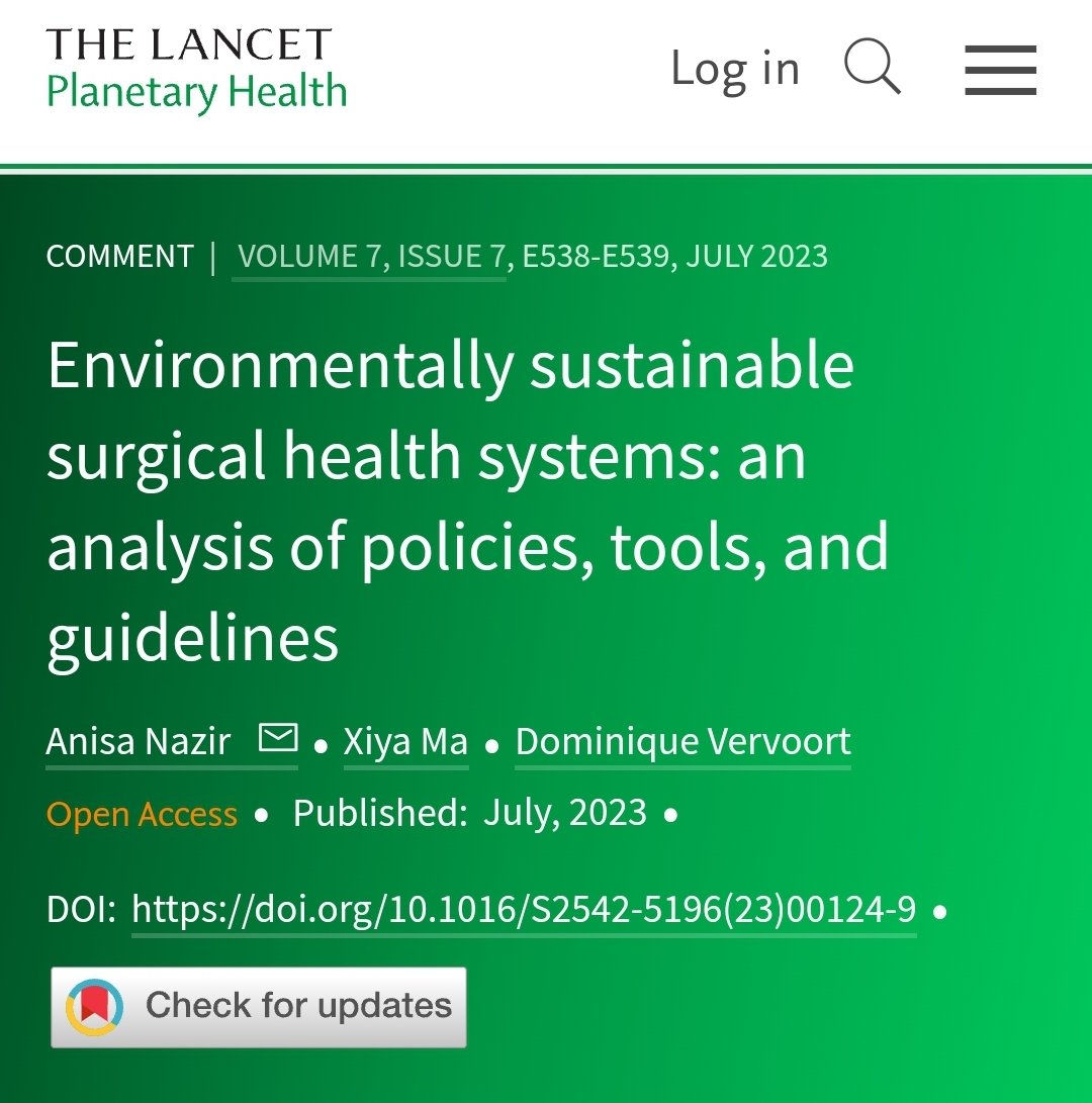 Dominique Vervoort (@dvervoort94) on Twitter photo Surgery & anesthesia have ⬆️ carbon footprints.
Scaling access to essential surgical care 🌐 ⚠️ but could result in billions of CO2 equivalents.
#Sustainability will be 🔑, yet only 2 NSOAPs & 6% of assessment tools address 🌱 issues.
<a href="/TheLancetPlanet/">The Lancet Planetary Health</a>: thelancet.com/journals/lanpl… Surgery & anesthesia have ⬆️ carbon footprints.
Scaling access to essential surgical care 🌐 ⚠️ but could result in billions of CO2 equivalents.
#Sustainability will be 🔑, yet only 2 NSOAPs & 6% of assessment tools address 🌱 issues.
<a href="/TheLancetPlanet/">The Lancet Planetary Health</a>: thelancet.com/journals/lanpl…