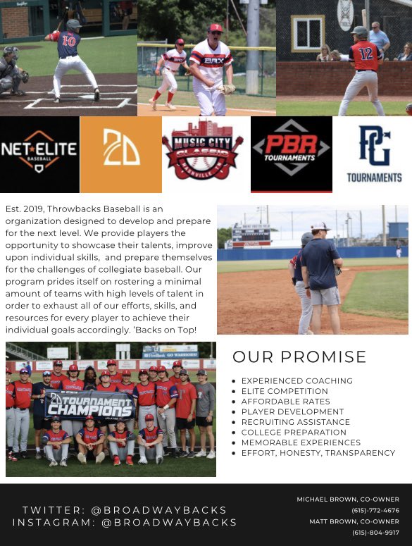 Reminder of tryouts next month! Use the link in our bio to register today. Reach out for any questions regarding tryouts or our program.
‘Backs on Top!