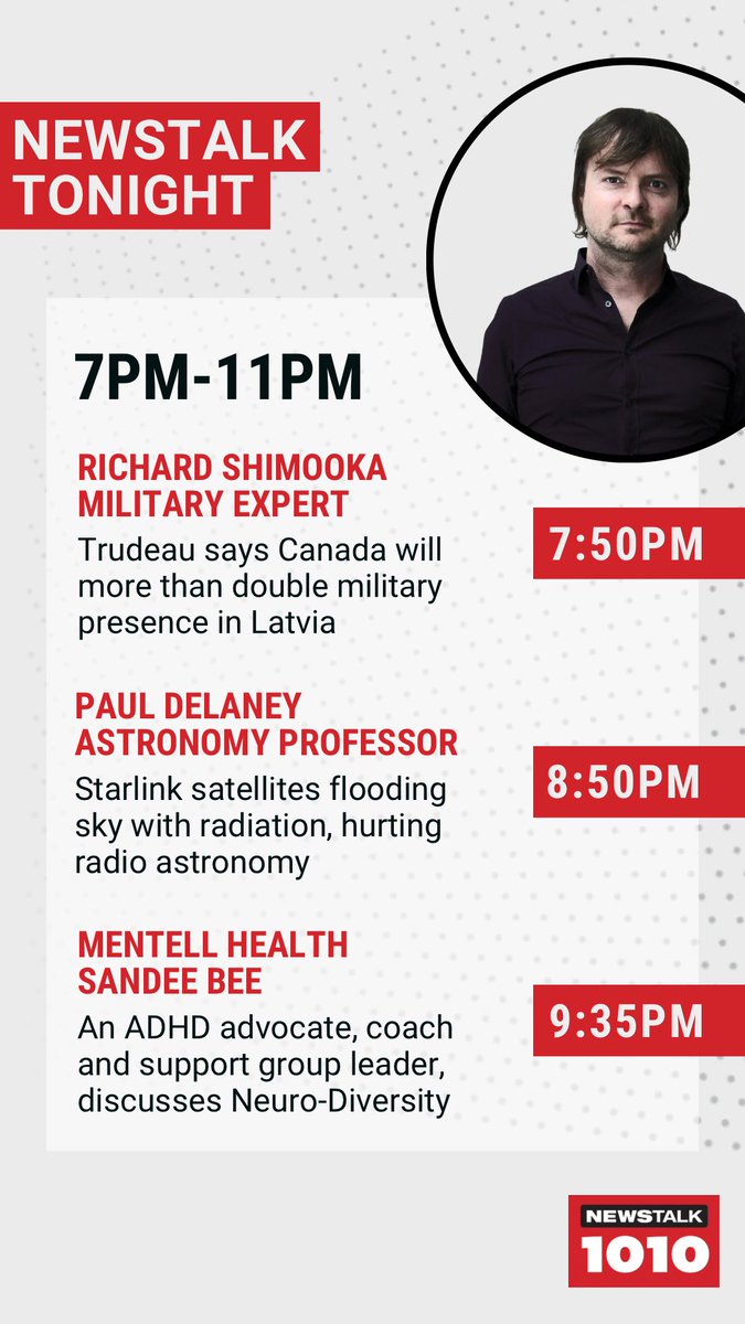 NEWSTALK1010's tweet photo. Just a little of what’s coming up on #NEWSTALKTonight with @JIMrichards1010 LISTEN: https://t.co/UFHnEpIEZp https://t.co/phuZsjr6zU