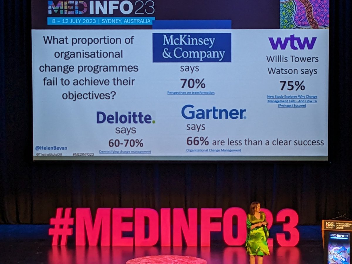 Flipping the narrative to learn from 'positive deviants' <a href="/HelenBevan/">Helen Bevan</a> at #medinfo23 - social capital is critical, leverage formal &amp; informal power,  empower agency and a sense of belonging, small scale solutions in a large scale framework, be trojan mice, create space for change..