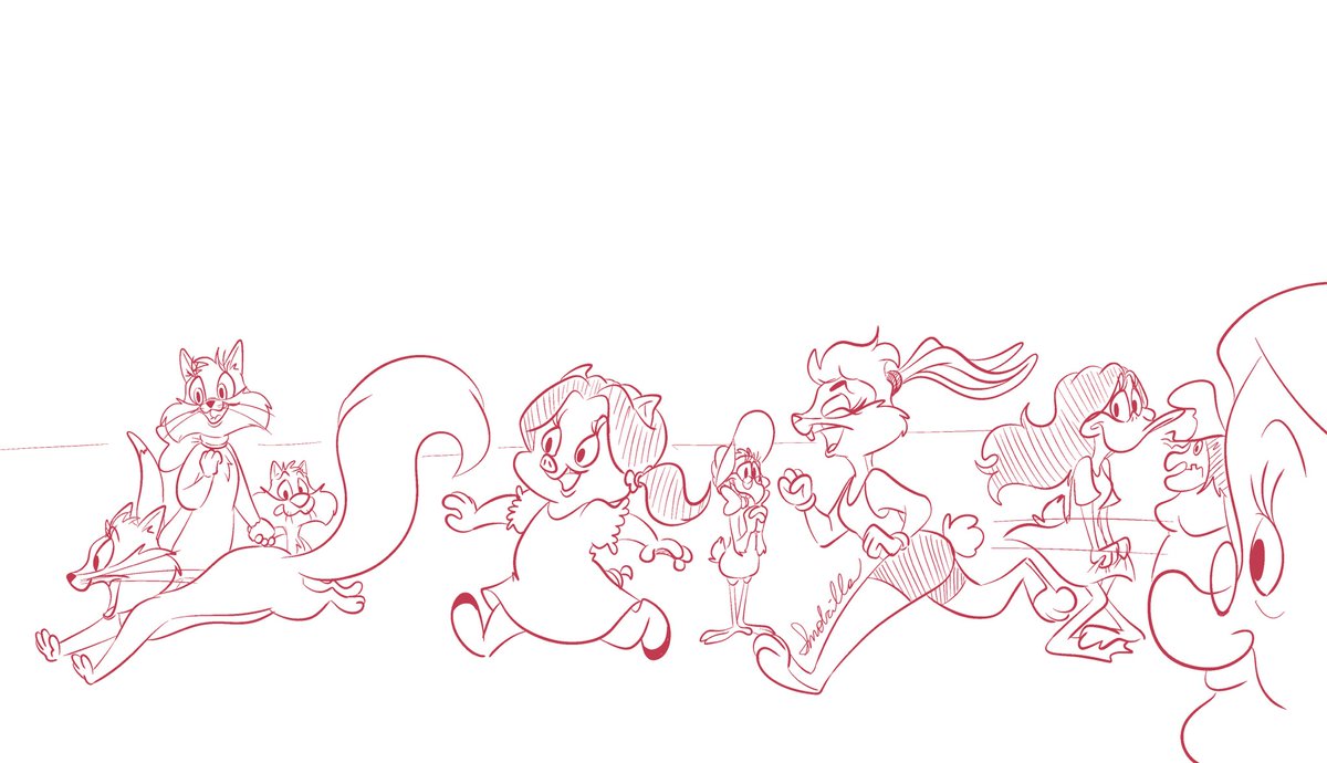 A messy doodle of some of the ladies ft Sylvester jr (excuse the mistakes) #looneytunes #lolabunny #penelopepussycat #petuniapig #granny #witchhazel #missprissy #sylvia #sylvesterjr #tinarusso #fanart #doodle