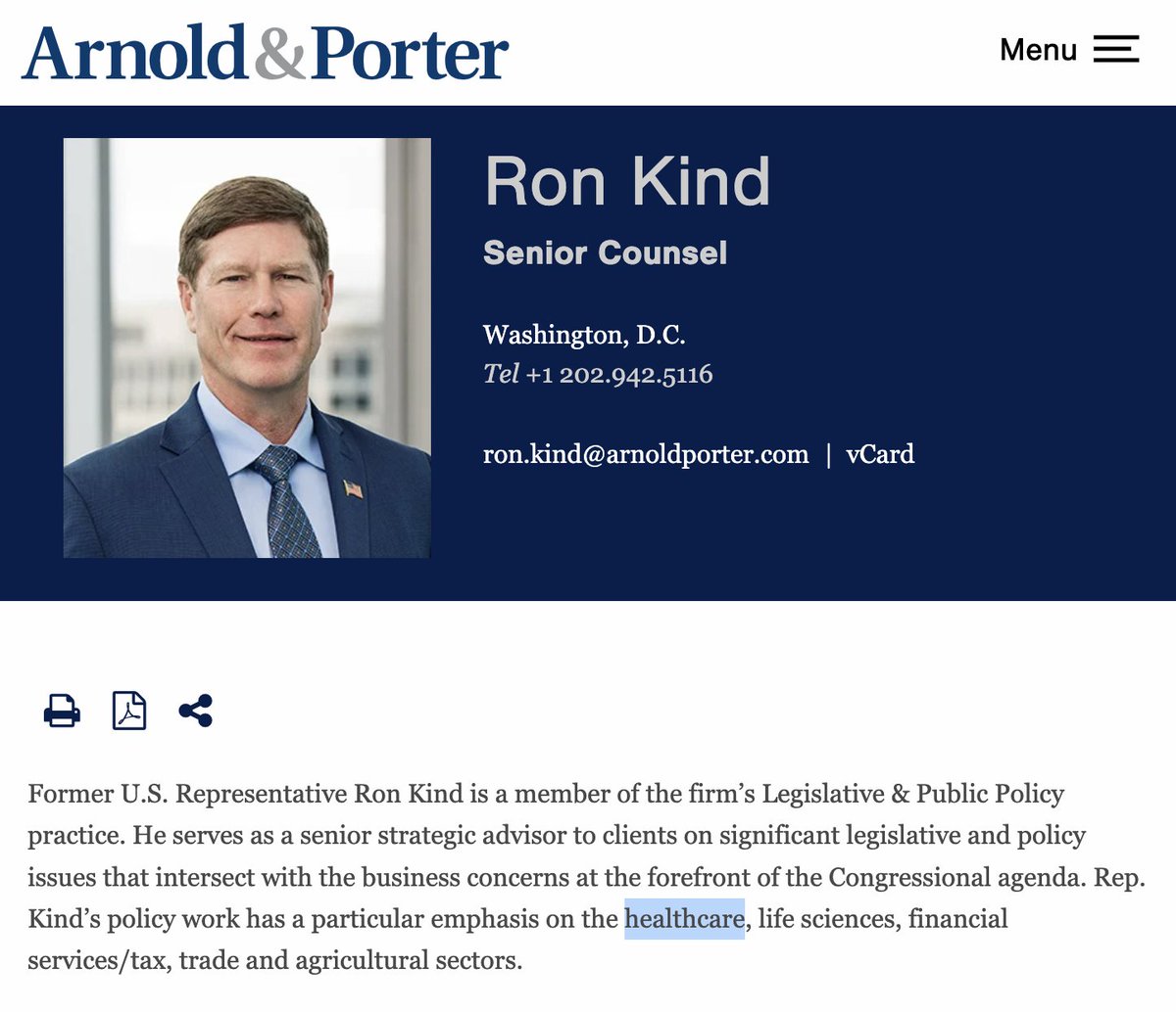 calleymeans's tweet photo. 🤮PHARMA CORRUPTION IN ACTION:

(1) In 2021, @RepRonKind introduced a bill to mandate taxpayer funding for Ozempic

(2) In 2023, he left Congress + was hired by Arnold &amp; Porter - the lobbying group for OZEMPIC which pushed original bill.

(3) Today, the bill has 154 co-sponsors. https://t.co/8BGPfOVEJQ