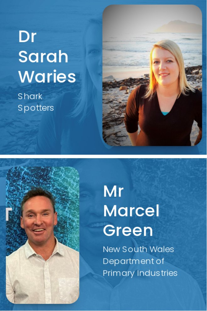 Sarah Waries @SharkSpotters and Marcel Green <a href="/NSWSharkSmart/">SharkSmart</a> will combine their expertise from South Africa and Australia to talk about their experience managing measures to reduce the risk of shark bites