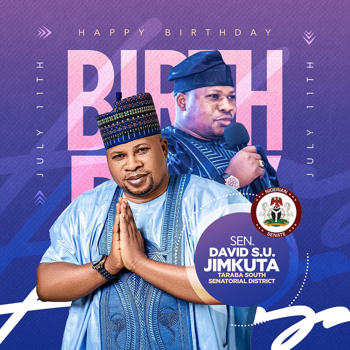 WilsonImpact's tweet photo. A PURPOSEFUL BIRTHDAY: Sen. David S.U. JIMKUTA.
#TARABASOUTH WILL HAVE A TASTE OF IMPACT.
#impactreality
#tarabasouth https://t.co/z6GUxWBPlU