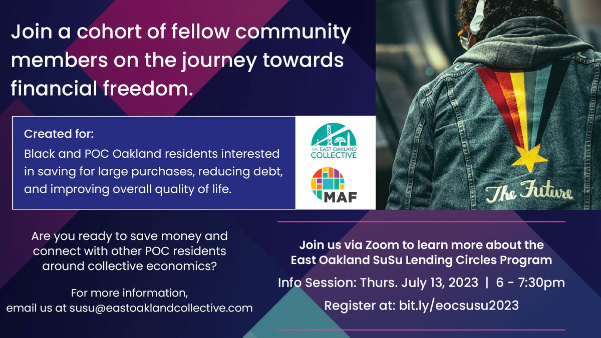 Read all about our updates from June and new events for July. Join us for the East Oakland SuSu Lending Circle Program info session, Feed the Hood 26 x #ShockGDay is coming up and more! - mailchi.mp/eastoaklandcol…