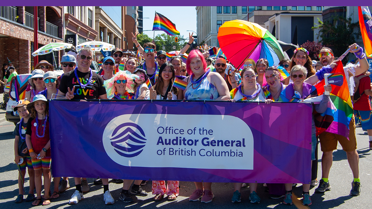 OAG_BC's tweet photo. "Who knew auditors could be so much fun?" - We heard that @CHEK_News!
Our team had a blast at this year's #VictoriaPrideParade! Thanks @VictoriaPride.
#YYJpride #VicPride #YYJ https://t.co/aNZQvhEFaO