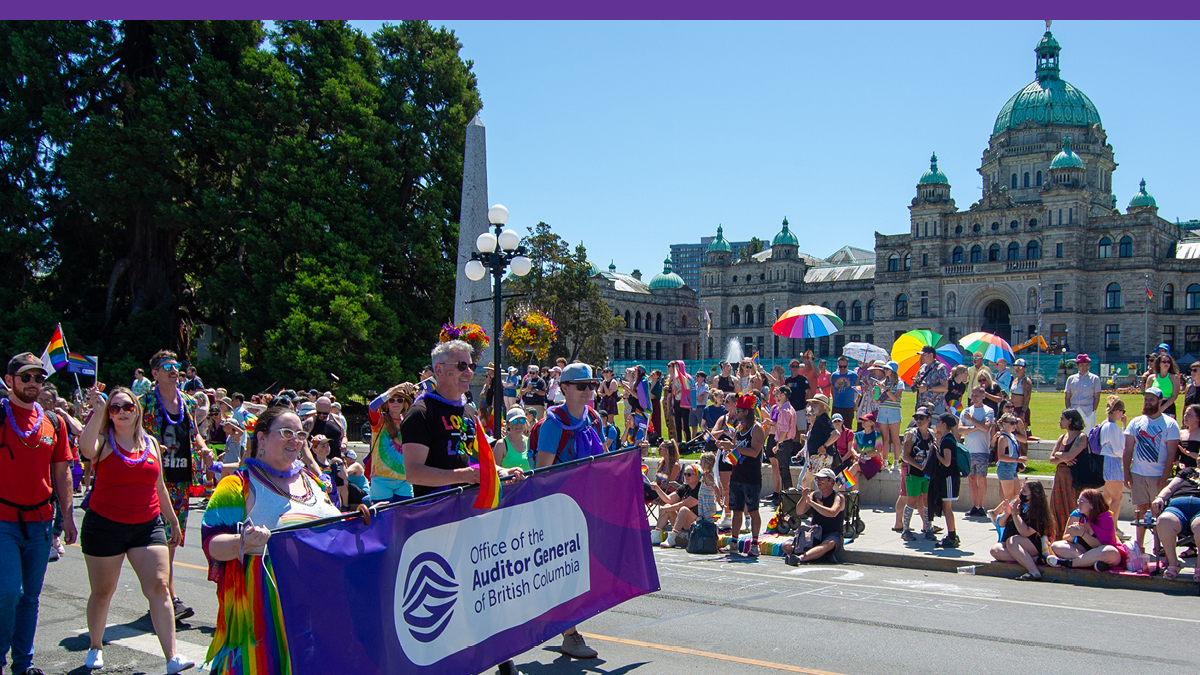 OAG_BC's tweet photo. "Who knew auditors could be so much fun?" - We heard that @CHEK_News!
Our team had a blast at this year's #VictoriaPrideParade! Thanks @VictoriaPride.
#YYJpride #VicPride #YYJ https://t.co/aNZQvhEFaO