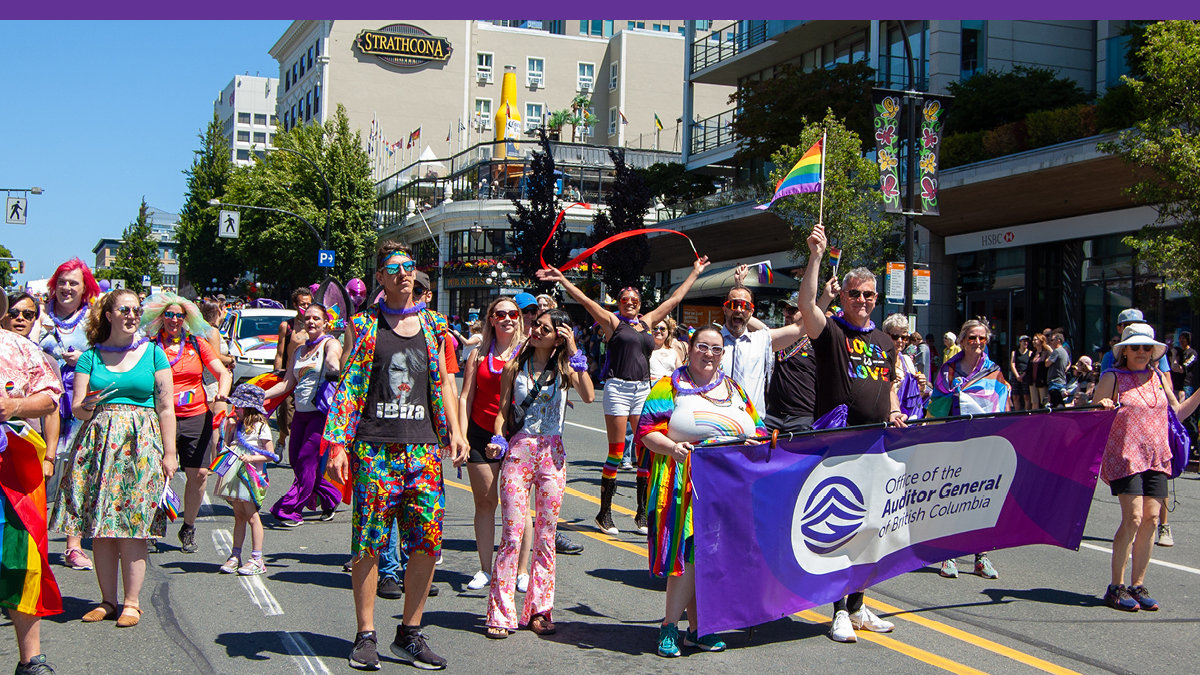 OAG_BC's tweet photo. "Who knew auditors could be so much fun?" - We heard that @CHEK_News!
Our team had a blast at this year's #VictoriaPrideParade! Thanks @VictoriaPride.
#YYJpride #VicPride #YYJ https://t.co/aNZQvhEFaO