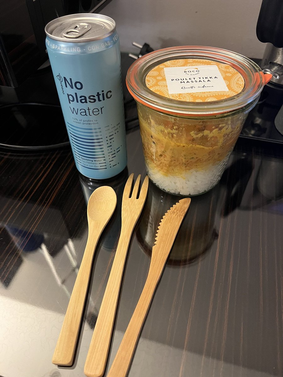 I am really impressed with <a href="/Marriott/">Marriott Hotels</a> chain #LeMeridien around sustainability. No plastic containers for room service (beautiful glass), no plastic water bottles, very eco friendly. Wish more hotels did this.  And now Chicken Tikka Massala or in France Poulet Tikka Massala. #yummy