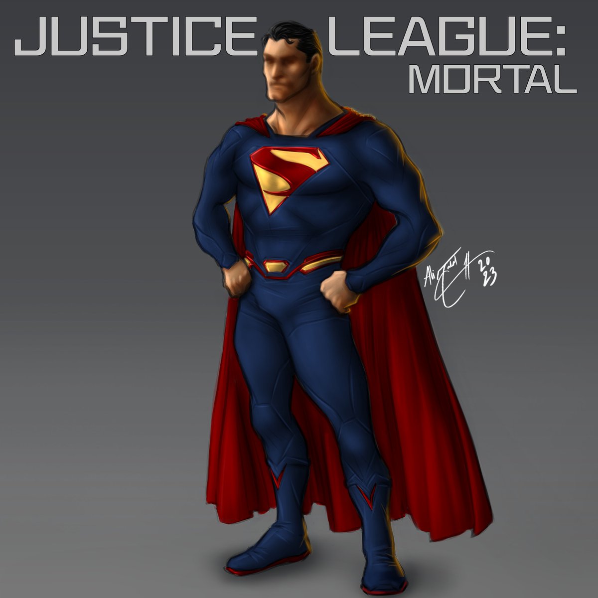I know I'm late to the party😅
Anywho here's my Superman design for #justiceleaguemortal

#superman 1/7