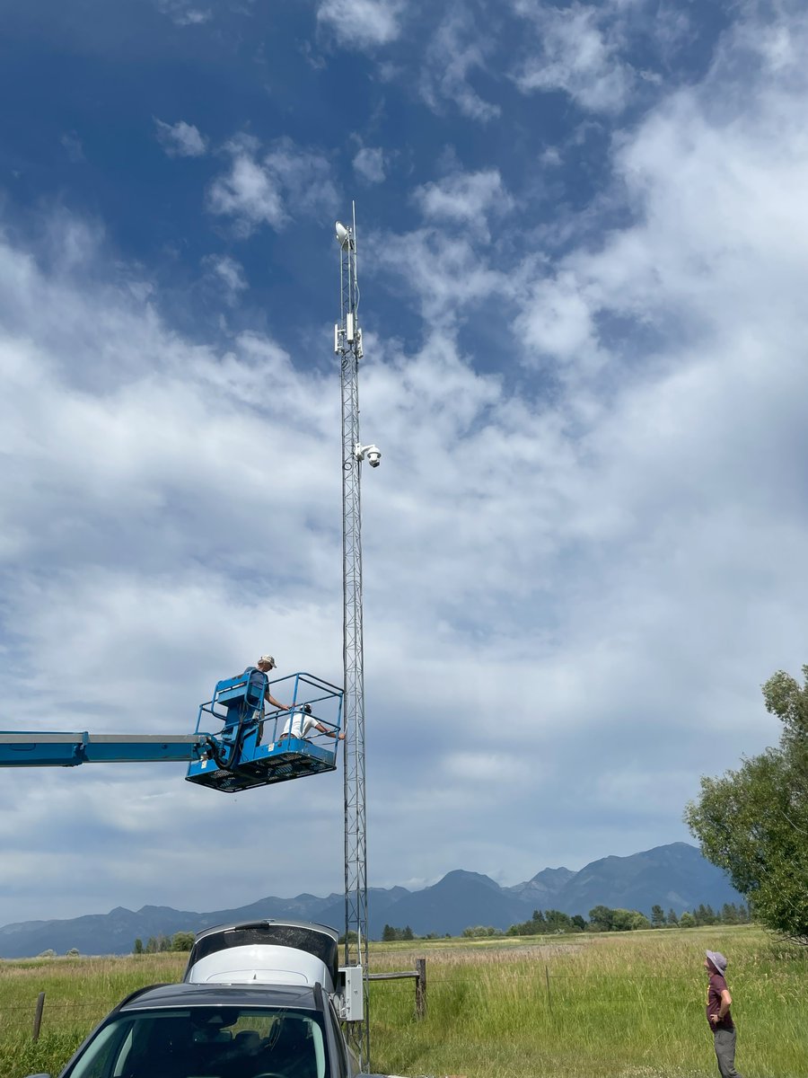 owlresearchinst's tweet photo. July 10- Camera tower update! The https://t.co/cd7P5qn6hS cam technician is here and has gotten right to work on repairing the cam tower! 

Today the focus was the installation of the lighting rod to prevent future lightning strikes from destroying the equipment! https://t.co/bvFRydeRgt