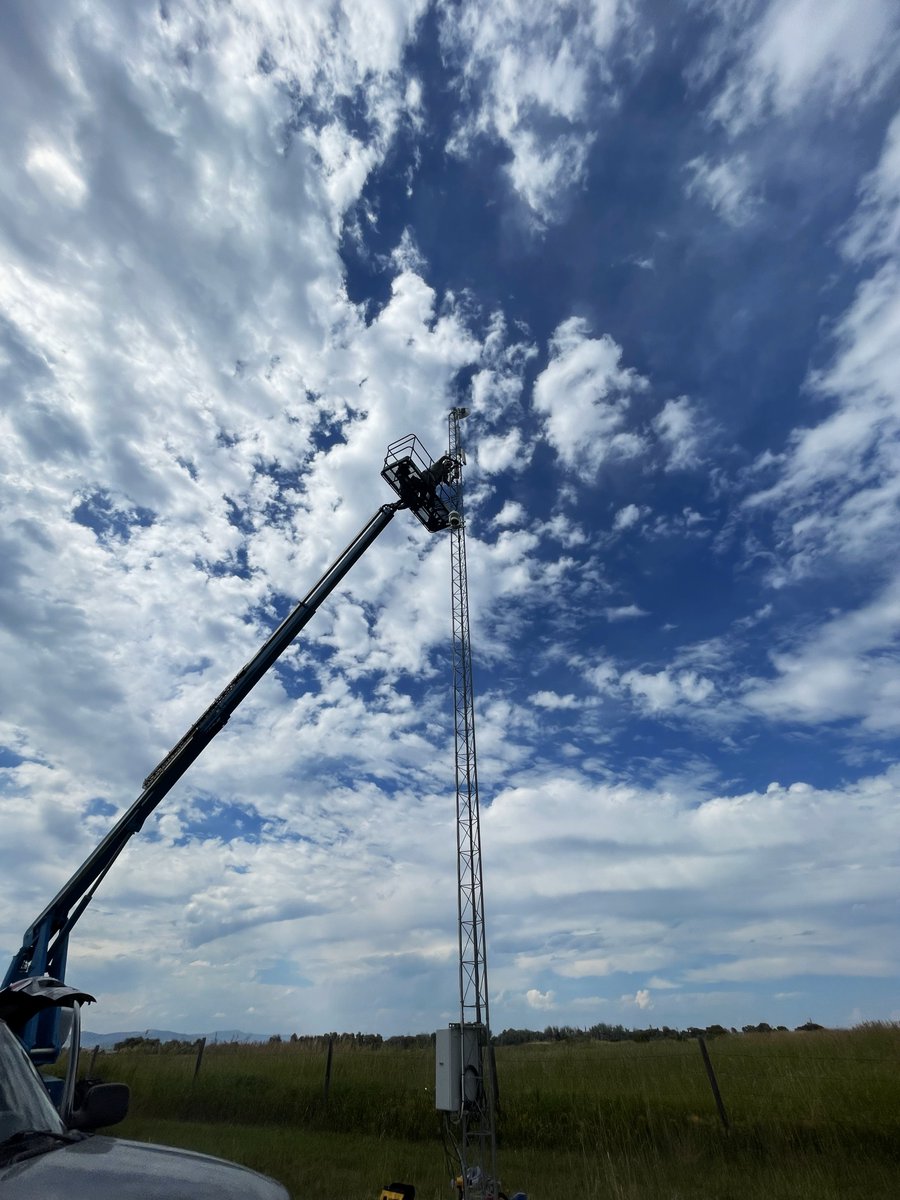 owlresearchinst's tweet photo. July 10- Camera tower update! The https://t.co/cd7P5qn6hS cam technician is here and has gotten right to work on repairing the cam tower! 

Today the focus was the installation of the lighting rod to prevent future lightning strikes from destroying the equipment! https://t.co/bvFRydeRgt