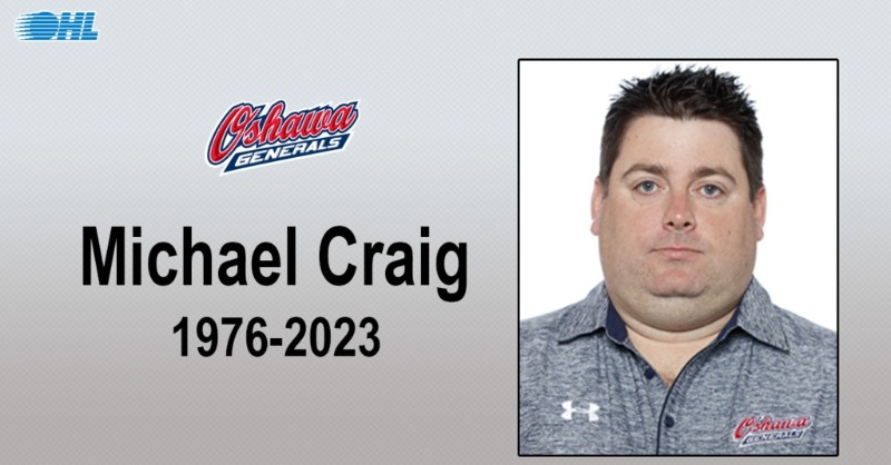 OHLHockey's tweet photo. The #OHL extends thoughts and condolences to the family and friends of Mike Craig, a long-time @Oshawa_Generals Eastern Ontario scout who has passed away at the age of 46.