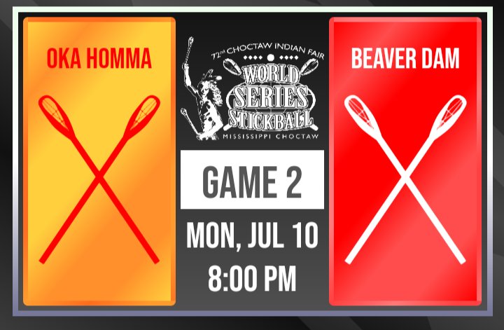 HannaliOkla's tweet photo. Tonight's match ups for the @MsChoctawFair #WSOS
World Series of Stickball 👇🏽
10pm Headliner
9pm Women's
8pm Men's 35+ https://t.co/PJQpm8UVtw
