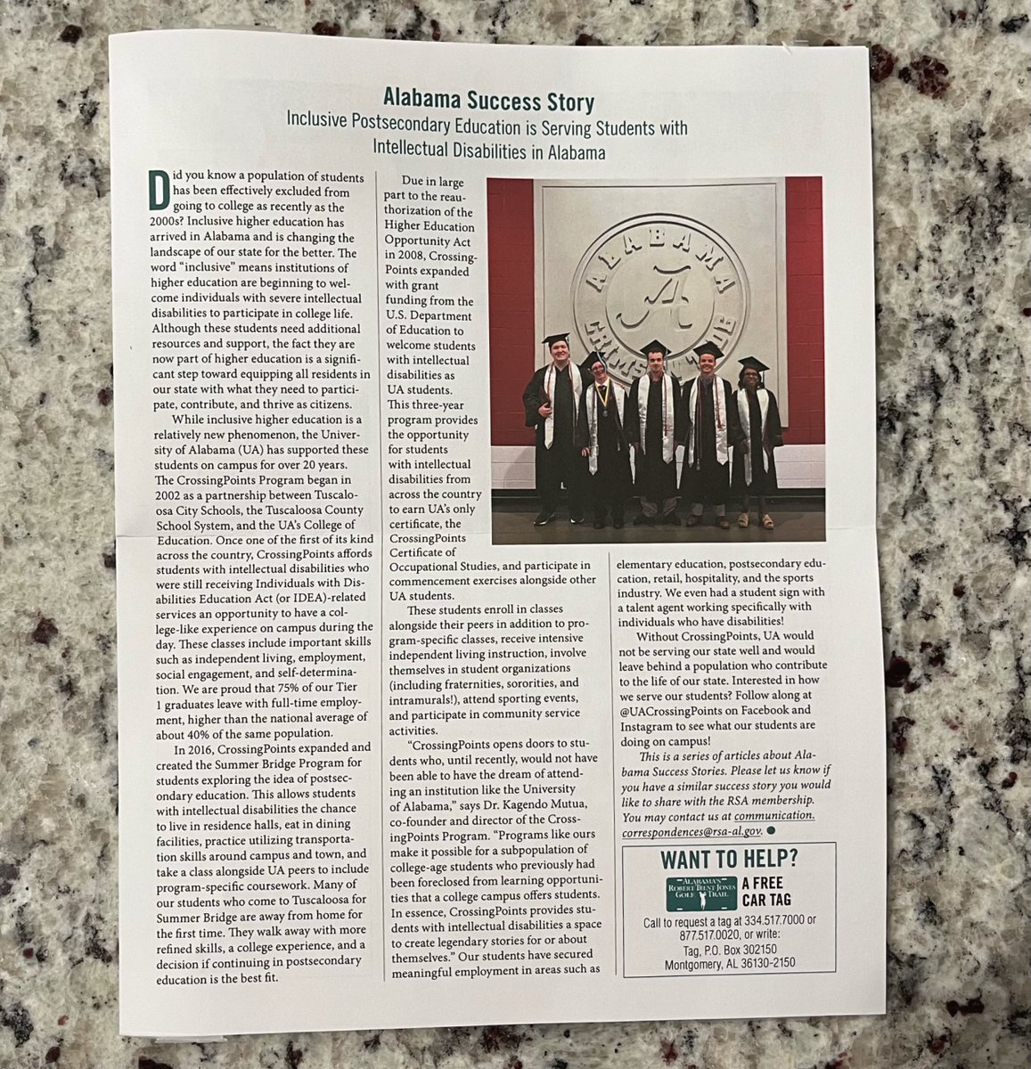 Have you checked your mailbox today? We might be in there! CrossingPoints was featured as an “Alabama Success Story” in <a href="/rsaalgov/">RSA</a>’s monthly newsletter, The Advisor. You can also check it out by visiting the link in our bio! #RollCPP