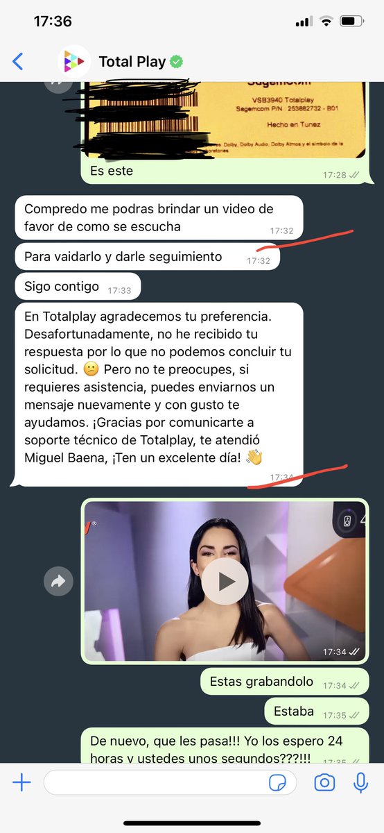 jrubenms's tweet photo. @totalplaymx 24 horas esperando respuesta y su soporte da 1 minuto para grabar y enviar video??? Es el colmo, llevo dos días sin resolver el problema!!!! Su WhatsApp no es opción https://t.co/jPCna2pK6b