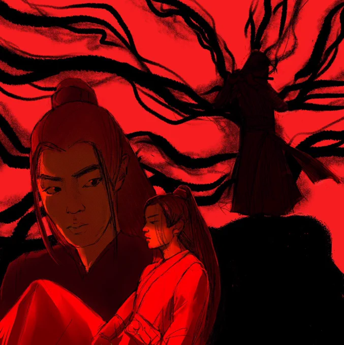my first time drawing just wwx vs my most recent  