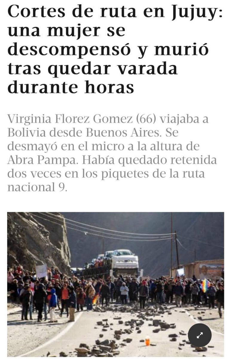 Virginia se murió porque un grupo de piqueteros cree tener el derecho de decidir quien pasa y quien no por una ruta. No podemos seguir siendo rehenes de estos irresponsables, esto se va a terminar.