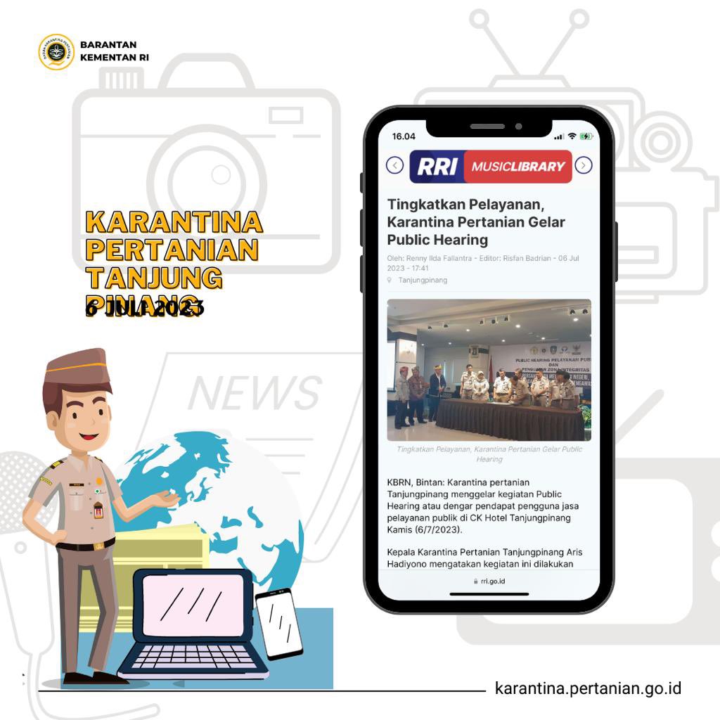 BarantinRI's tweet photo. SobatQ,

Mau tahu kegiatan kami dalam sepekan?

Berikut kami rangkum dalam deretan informasi terkait pengawasan, keamanan, pengendalian mutu pangan dan pakan asal produk pertanian, serta upaya peningkatan ekspor pertanian indonesia.

#KlipingBarantan
Karimin #SapaPagi https://t.co/IRl3Dtgc5E