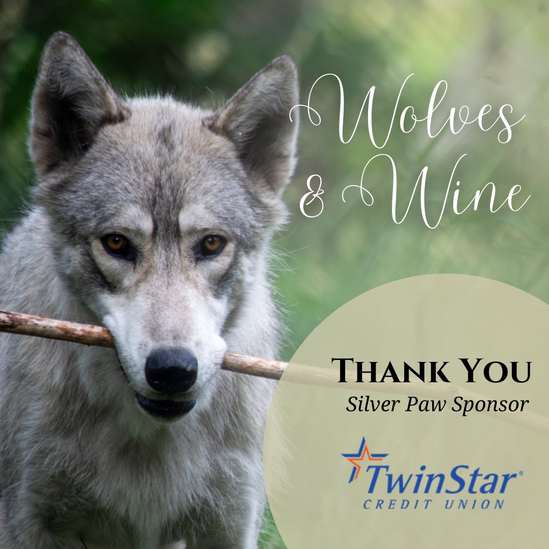 Wolves &amp; Wine is fast approaching and we simply couldn't do it without our event sponsors! Today we want to give a BIG shoutout to our Silver Paw Sponsor, <a href="/TwinStarCU/">TwinStar CU</a>, for helping us bring back this night for the wolves 💚 See you on Saturday, September 23 wolfhaven.org/events/wolves-…