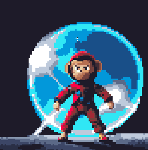During the game development process, it is sometimes useful to switch from writing code to rendering new artwork.🐒
#pixelart #gamedev