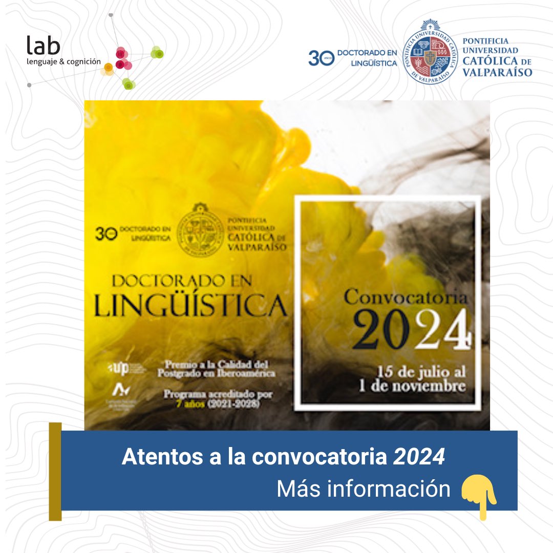 🥁 Te dejamos toda la info para que postules a nuestro #doctorado:
✔️FECHA POSTULACIÓN: Envío de documentación entre el 15 de julio y 1 de noviembre
✔️ENTREVISTAS: Entre 2 y el 10 de noviembre
✔️RESULTADOS: 15 de noviembre
✔️INICIO DE CLASES: Marzo 2024
🔗 ilcl.ucv.cl/postgrados/doc…