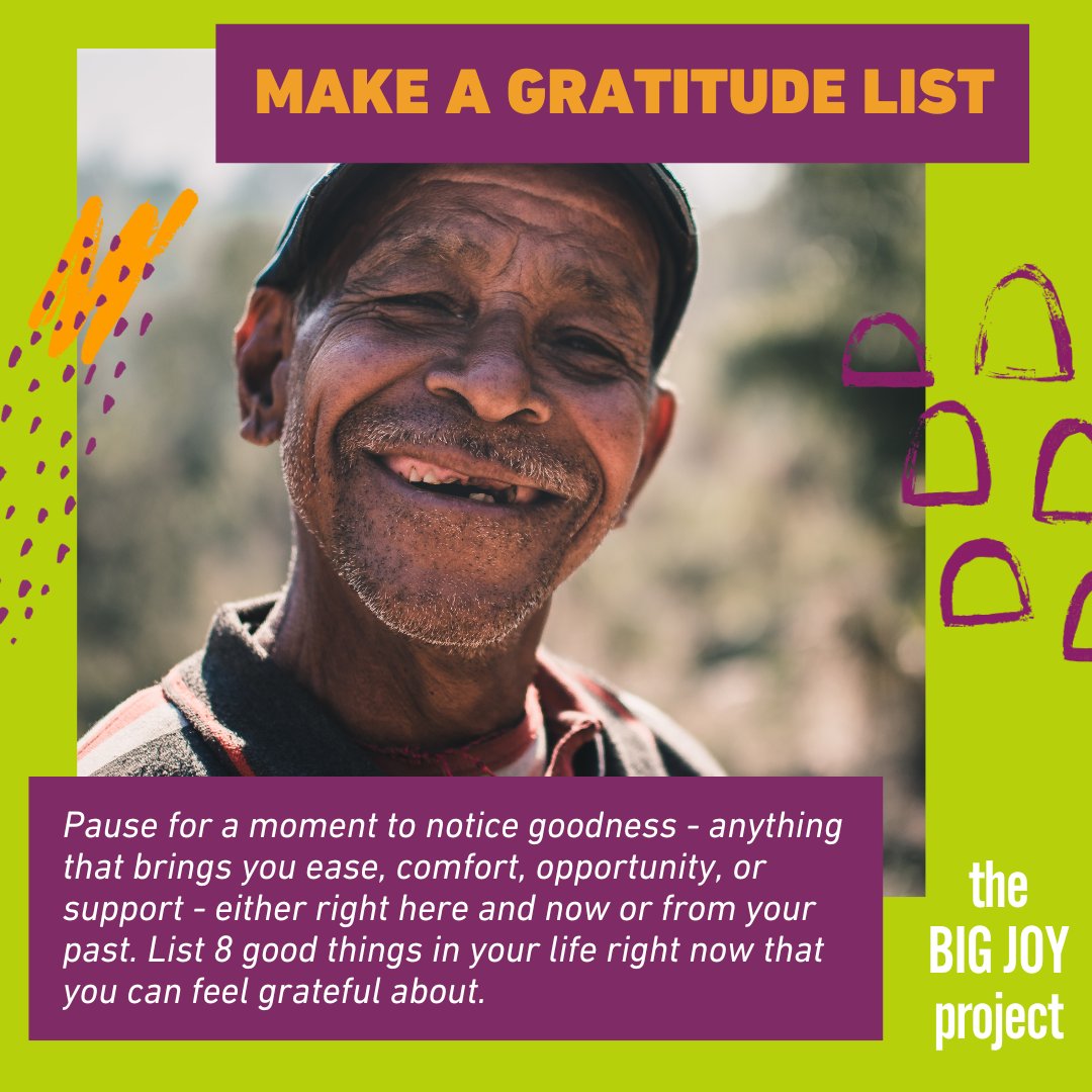 Want more JOY? List 8 good things in your life right now that you can feel grateful about. Better yet, make it a daily habit! Sign up free for the BIG JOY Project for more tips on how you can bring more JOY into your daily life: missionjoy.org/bigjoy