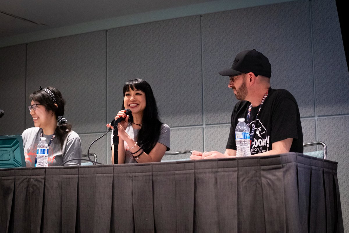 Some photos from the open auditions and our panels at Anime Expo this year. Our team really enjoyed seeing everyone out there and are so grateful to have connected with you all! Until next time. 🚀 #bangzoomstudios #animeexpo #openauditions