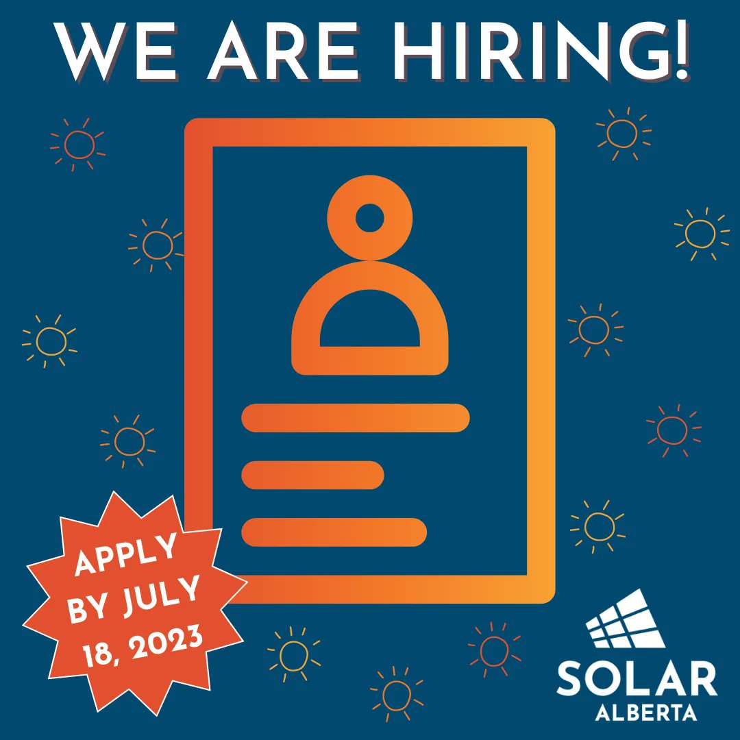 WE ARE HIRING! 

Solar Alberta is seeking a part-time Solar Training Lead to manage our Solar Training Program and to represent us in the Calgary-area

Full details about the job &amp; how to apply --> buff.ly/441s37d