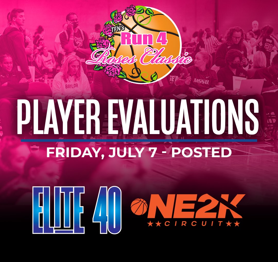 Run for the Roses Classic: July 6-8
Day #2 Player Evaluations- JULY 7
<a href="/Elite40League/">Elite 40 League</a> <a href="/NE2KHoops/">NE2KHoops</a> 
#Roses23 
conta.cc/3XMAeC3