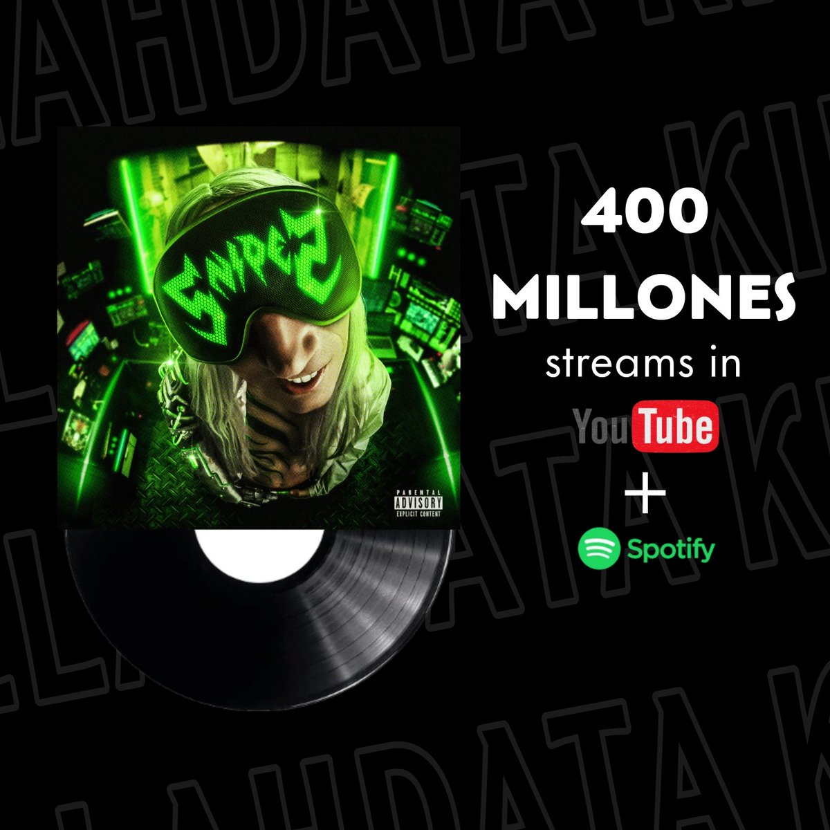 KillahData's tweet photo. "SnipeZ", el segundo album de Lit Killah, supera los 400 MILLONES de reproducciones entre Youtube y Spotify. 🔥 https://t.co/GpZC1GOqNx