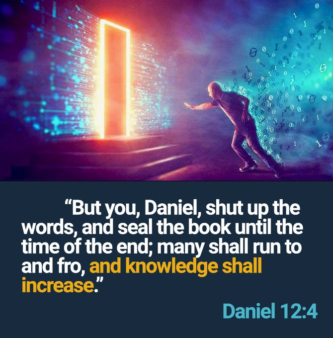 Maranatha7774's tweet photo. God sealed the book of Daniel until the appointed time when the foretold things were about to come to pass. Right now is that appointed time. God is pouring revelation into His Church because we are so close to the end. Let's open our minds and search the Word of God!

"But you, Daniel, shut up the words, and seal the book until the time of the end; many shall run to and fro, and knowledge shall increase."  Daniel 12:4
 
We live in an amazing time! God instructed Daniel to secure the Book of Prophecy until "the time of the end" when its meaning would become clear. Now, we are in that appointed time, and the fulfillment of prophecy is unfolding before our eyes - the appointed time is here. We are seeing things clearer than ever before. We are that generation that will see that revelation come to pass!!

"Many shall run to and fro"— This is the time to get into prophecy, and diligently search for it in order to arrive at the true knowledge of God which is in Jesus! 

But as we read prophecy and look for signs in heaven, news, and everywhere else, we must remember that the journey is just as important. Yes, we desperately want to see our King, we want to know how close we are to that trumpet sound! BUT one thing is for sure - our destination is secure, and above everything else we want to keep seeking His face to get to know Him, to continue building that relationship with Him - ultimately He is the revelation we are searching for - we can't lose focus of that! We need to continue to open our hearts to allow Him to complete His work in us, there is only so much time left. We want to keep searching for the WHO more than the WHEN. 

This is the time to get closer to Him like never before and not get distracted!! Keep seeking Him, keep watching, and keep opening your heart! We're almost done!  He's coming! Be ready!

⚠️The first revelation that we should all have is that Jesus is our Savior. If you haven't received salvation or you're not sure, this is how you get saved! Do it NOW! Time is short!
👇🏼👇🏼👇🏼

Believe Jesus is the Son of God, who died on the cross for our sins, He was buried and resurrected during the third day, according to the Scriptures, so we can have eternal life with Him.  The moment you believe in Him and that He died for your sins - you're saved, justified, sealed until the day of redemption, and rapture ready!  The Holy Spirit will come to live inside of you - He will help you, guide you, change you, be with you FOREVER!  🕊   

"For God so loved the world that He gave His only begotten Son, that whoever believes in Him should not perish but have everlasting life."  John 3:16